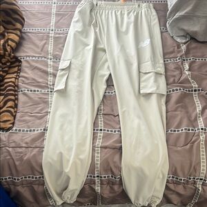 New Balance Cream Cargo Pants Relaxed Fit